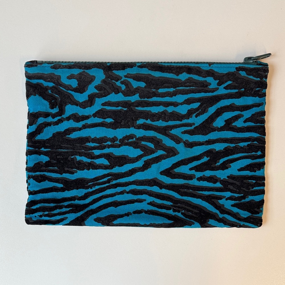 Blue and Black Patterned Pouch/Makeup Bag